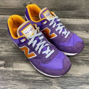 New Balance 574 Purple Gold Suede 